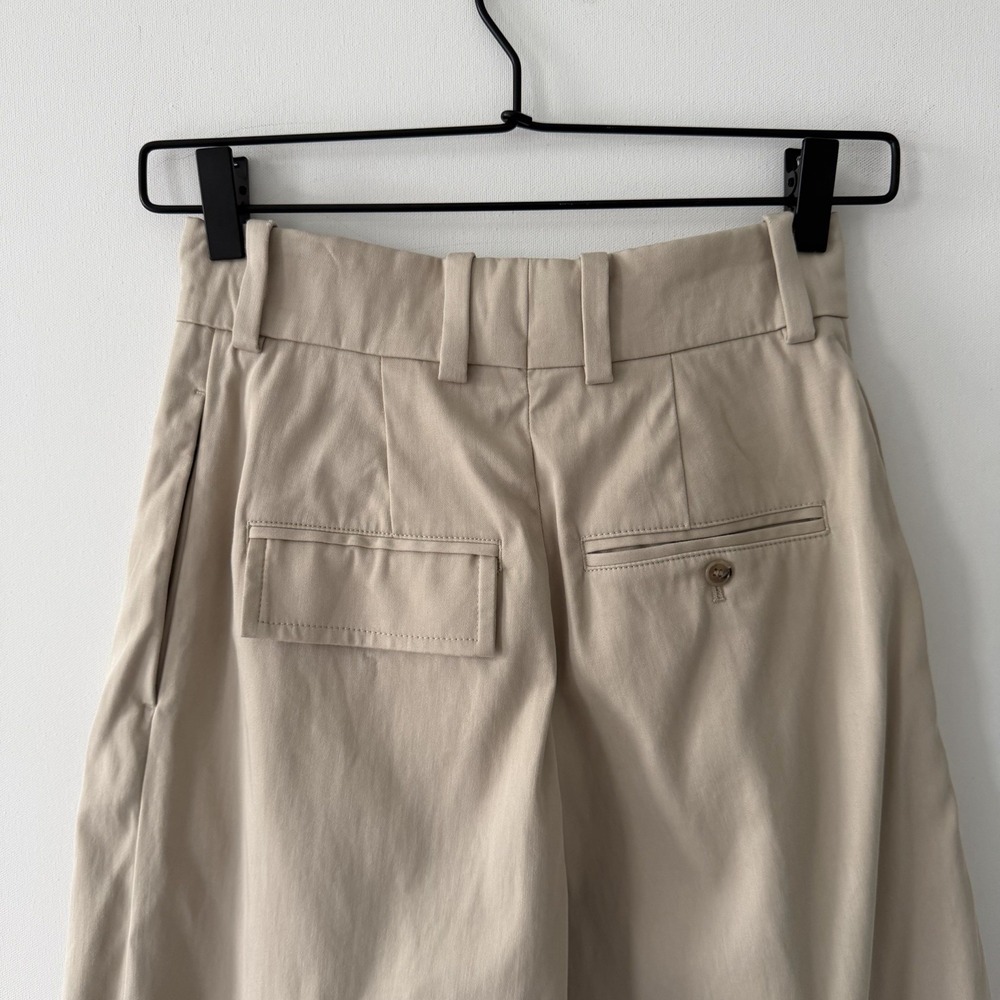 COS Pleated Wide Leg Pants Womens 2 26x28 Beige High Rise Cotton - Picture 5 of 8